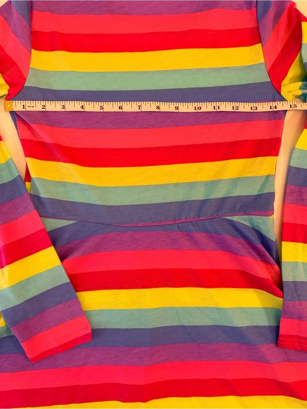 The Children’s Place Bright Rainbow Striped Long Sleeve Skater A-line Dress XL - Picture 10 of 14